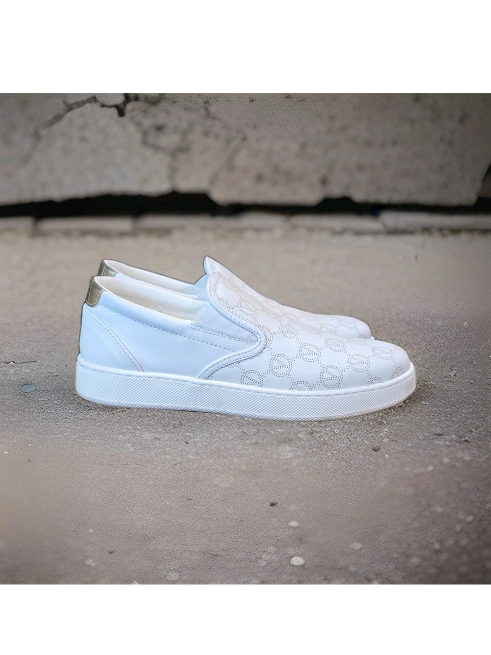 Valentino White Logo Slip-On Sneakers - Picture 3 of 7